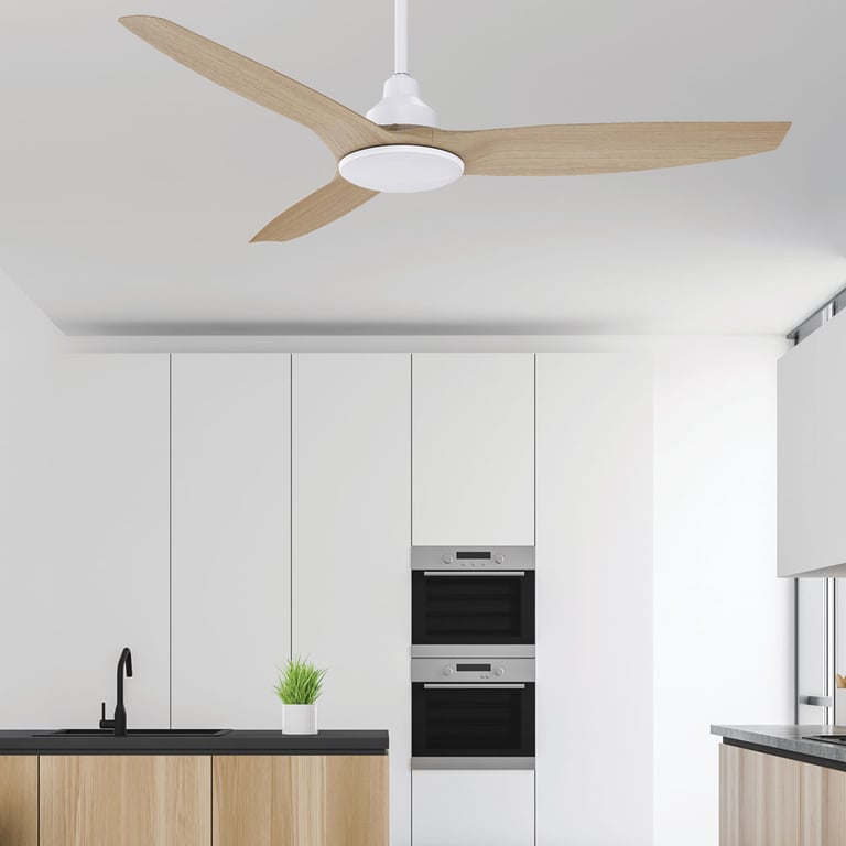 Fanelite Ventilateur de plafond 132 cm et ABS imitation bois FANDC52LNC Moteur DC LED dimmable 3 couleurs 3 pales Silencieux Neuf - vue 2