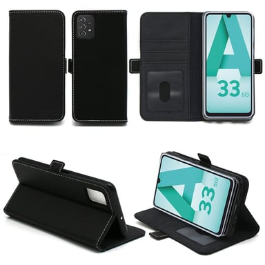 Samsung Galaxy A33 5G Etui housse rabat protection noir