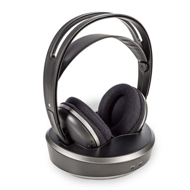 Nedis HPRF210BK casque Casques Avec fil &sans fil Arceau TV Noir, Argent