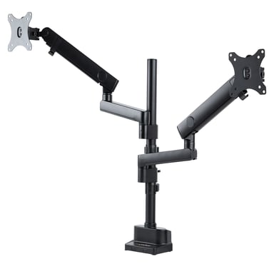 StarTech.com Supporto Doppio Monitor per Scrivania - Braccio 2 VESA fino a 32 /8kg Staffe Verticali Impilabili Altezza Regolabile/Snodato Montaggio Morsetto C o Vite Passante (DESK MOUNT DUAL MONITOR ARM FULL MOTION ERGONOMIC MO [ARMDUALPIVOT]