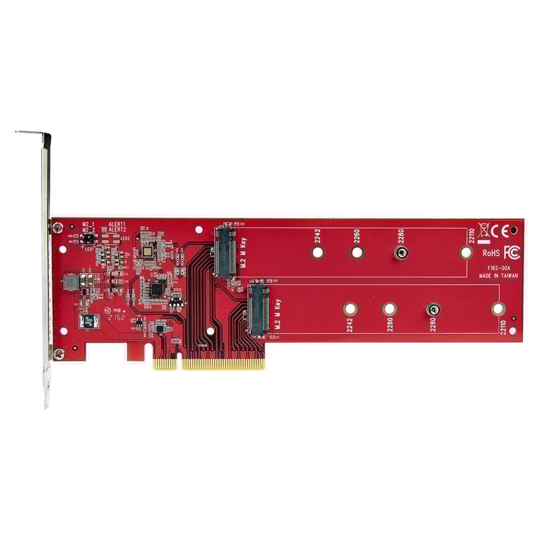 StarTech.com Tarjeta PCIe Adaptadora para 2 SSDs M.2, PCI Express x8 o x16 a NVMe Doble o SSDs M.2 AHCI, PCI Express 4.0, 7,8Gbps por Unidad con Bifurcación - Windows o Linux