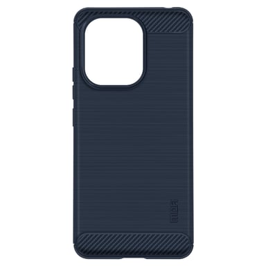 Coque Silicone pour Xiaomi Redmi Note 13 4G Effet Métal Brossé Carbone Bleu
