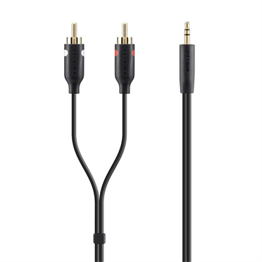 Belkin F3Y116BT2M câble audio 2 m 2 x RCA 3,5mm Noir - Neuf