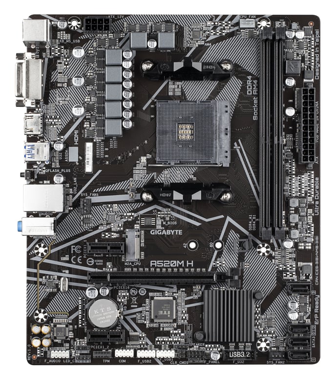 Gigabyte A520M H carte mère AMD A520 Emplacement AM4 micro ATX