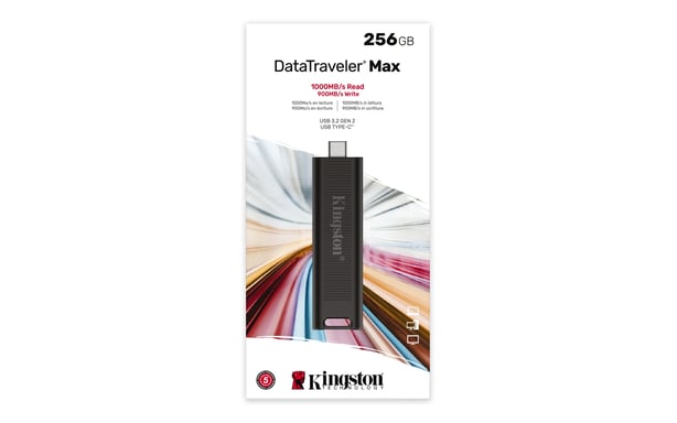 Unidad flash USB DataTraveler Max 256 GB de Kingston Technology USB Type-C 3.2 Gen 2 (3.1 Gen 2) Negro