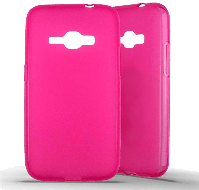 Coque silicone unie compatible Givré Rose Samsung Galaxy J1 2016
