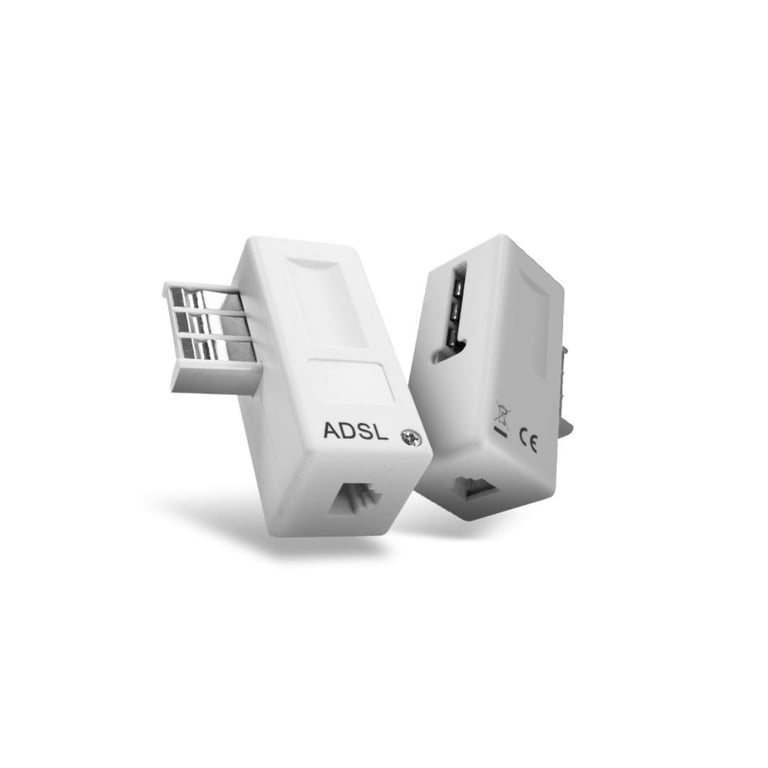 D2 Diffusion Fiche téléphonique avec filtre ADSL mâle/femelle + entrée RJ11 femelle
