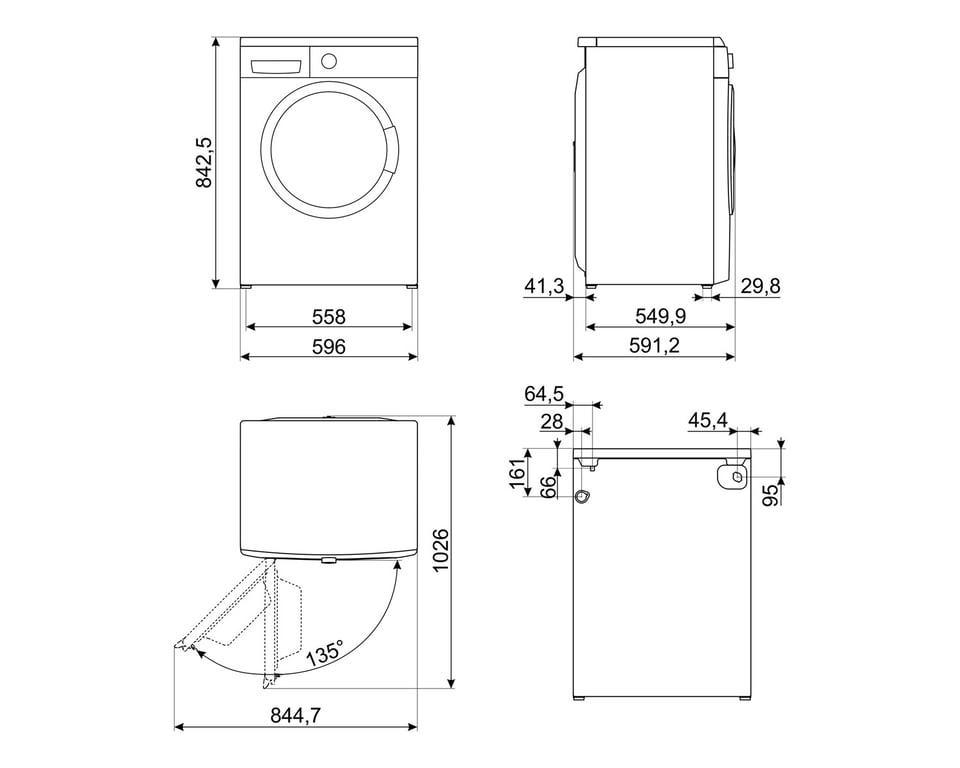 Lave linge SMEG LB1T80IT 8kg A+++ 1000 Toursmin - vue 4