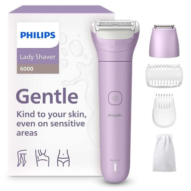 Rasoir femme Philips 6000 BRL138/00 Wet & Dry sans fil Jambes Aisselles Maillot Gris et Violet