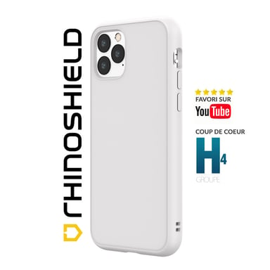 Funda RhinoShield compatible con [iPhone 13 Mini] SolidSuit - Funda fina con tecnología de absorción de impactos y acabado premium - Blanco clásico