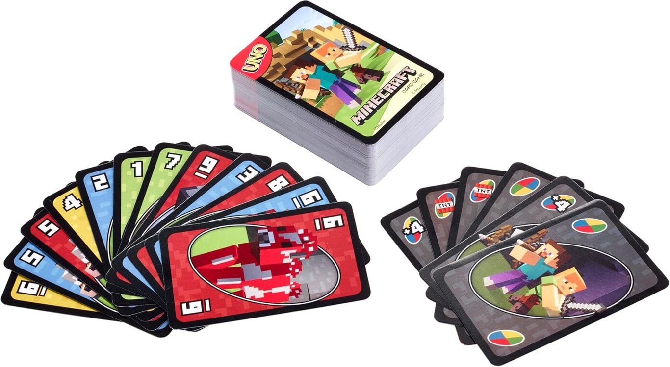Jeu De Cartes Mattel Uno Minecraft FPD61 – Thème Minecraft Avec Carte Action - vue 5