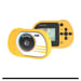 Fotocamera per bambini Kidycam gialla - Impermeabile, Memoria da 16 GB, 8MP, Video 1080p, Effetti Divertenti