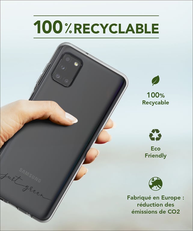 Coque Samsung G A31 Infinia Transparente - 100 % Recyclable Just Green