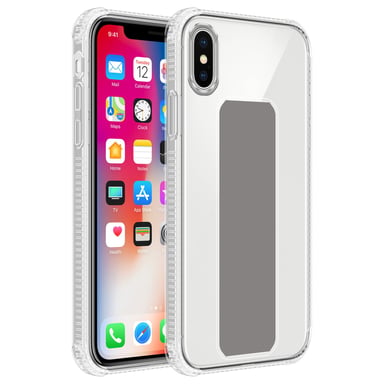 Coque pour Apple iPhone X / XS en GRIS Housse de protection Étui en silicone TPU flexible avec support et fonction stand