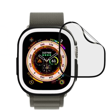 Rhinoshield Protector de pantalla 3D para Apple Watch Ultra con aplicador suave antichoque Transparente