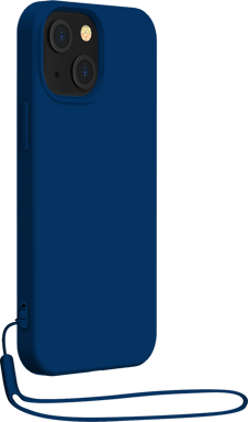 Coque Apple iPhone 14 Plus Silicone + dragonne assortie Bleu marine Bigben