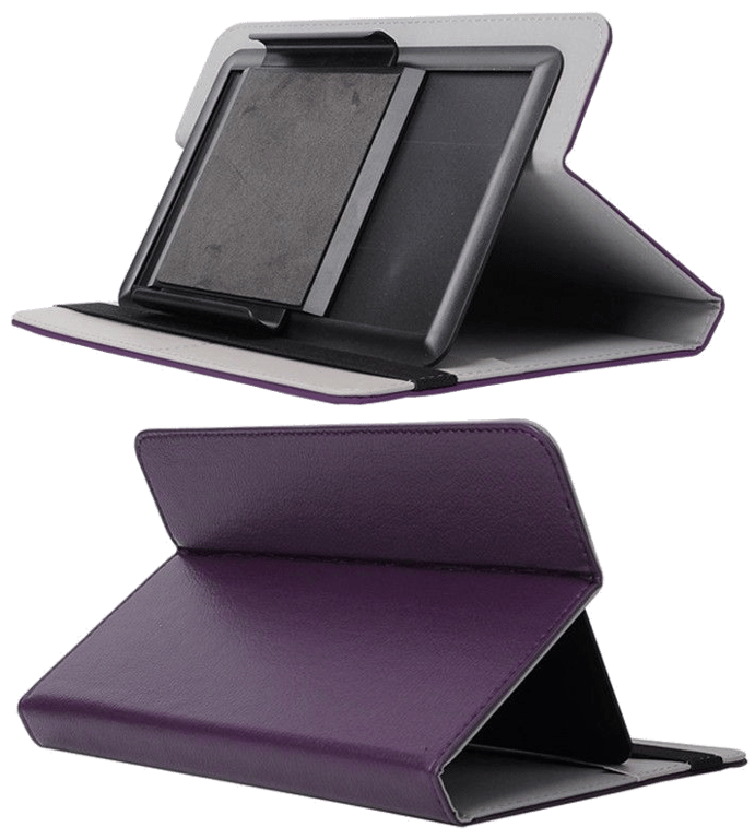 Etui de Protection Housse Universelle Tablettes 7 Pouces Porte Carte Cuir Violet Faux Cuir YONIS