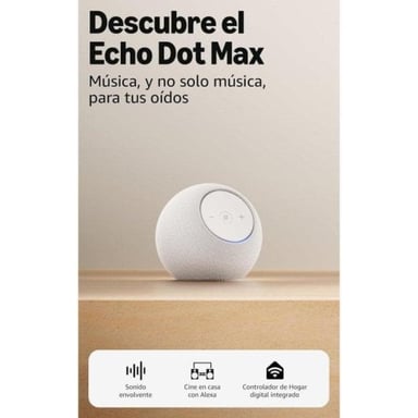 Amazon Echo Dot Max Bianco - Altoparlante Sferico Connesso Wi-Fi 6E con Alexa Integrata