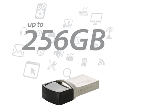 Transcend JetFlash 890 unidad flash USB 256 GB USB Type-A / USB Type-C 3.2 Gen 1 (3.1 Gen 1) Plata