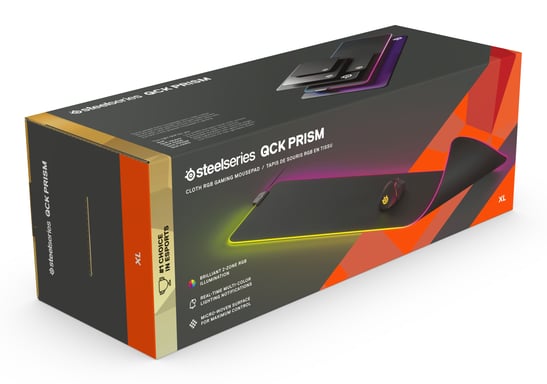 Steelseries QcK Prism Cloth XL Alfombrilla de ratón para juegos Negro