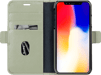 Funda folio de piel de moda con carcasa desmontable negra para iPhone XR