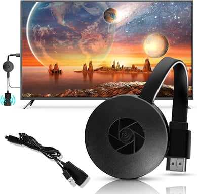 Dispositivo de transmisión de medios digitales dongle  1080p Full HD Negro