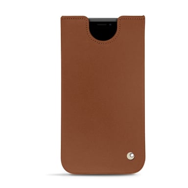 Pochette cuir Apple iPhone 11 Pro Max - Pochette - Marron - Cuir lisse