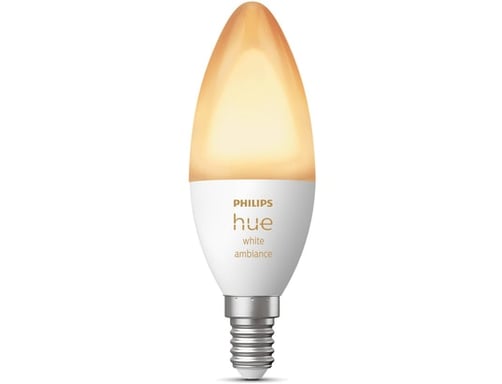 PHILIPS Hue White Ambiance - Lampadina LED connessa a fiamma E14 - 6W - Compatibile con Bluetooth