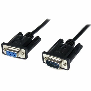 2m Black DB9 RS232 Null Modem Cable F/M - Neuf