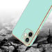 Funda para Apple iPhone 12 en Verde Menta Brillante - Cubierta protectora dorada Funda de silicona TPU flexible con protección para la cámara.