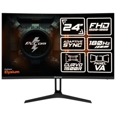 Écran Gaming PcCom Elysium 23,6'' Courbe VA FHD 180Hz AdaptiveSync Anti-Lumière Bleue