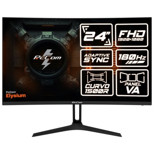 Écran Gaming Pccom Elysium 23,6 Courbe Va Fhd 180Hz Adaptivesync Anti-Lumière Bleue - Excellent État