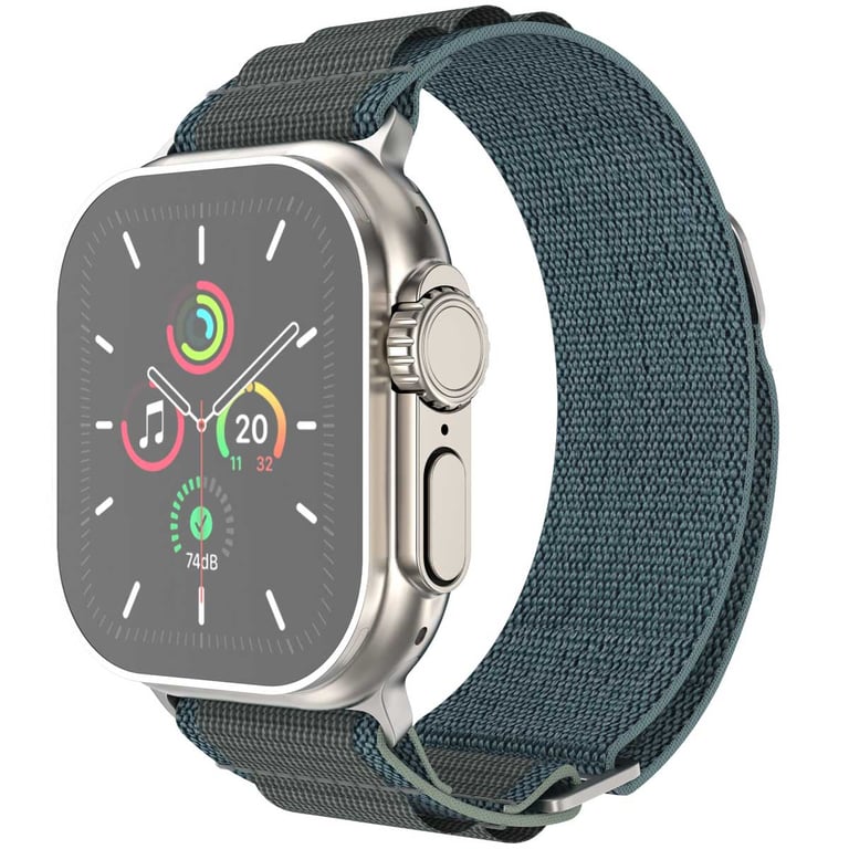 imoshion Bracelet en nylon Alpine pour Apple Watch Series 1 t/m 11 / SE / Ultra (44/45/46/49 mm) - Bleu - Neuf