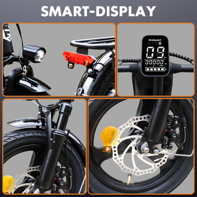 Bicicletta Elettrica T16PRO | Motore 250W | Batteria 36V10Ah | Pnei da 14 PolliciT | Velocità Massima 25 km/h | Autonomia 25 km