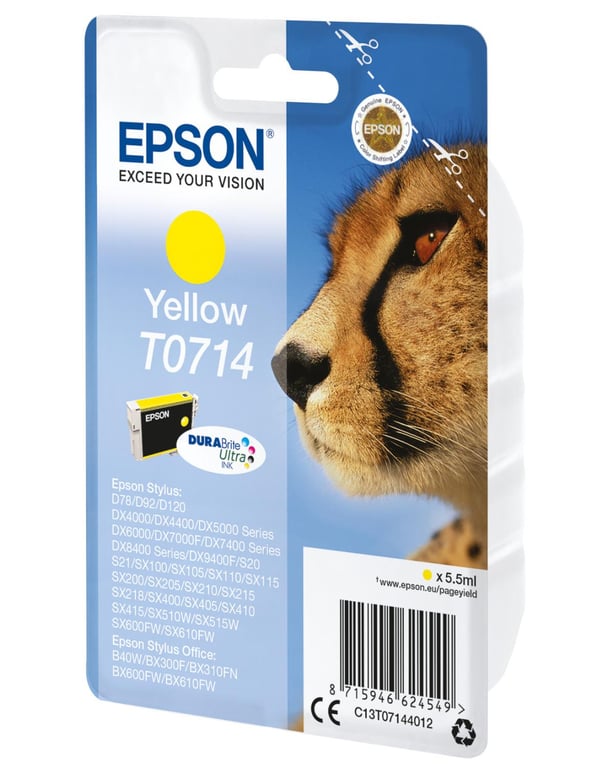Cartouche d'encre jaune EPSON T0714 - C13T071440 - Neuf