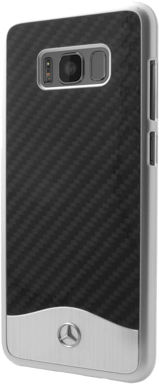 Mercedes-Benz Wave V Carcasa original de carbono y aluminio para Samsung Galaxy S8, Negro