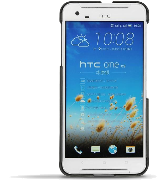 Coque cuir HTC One X9 - Coque arrièreNoir
