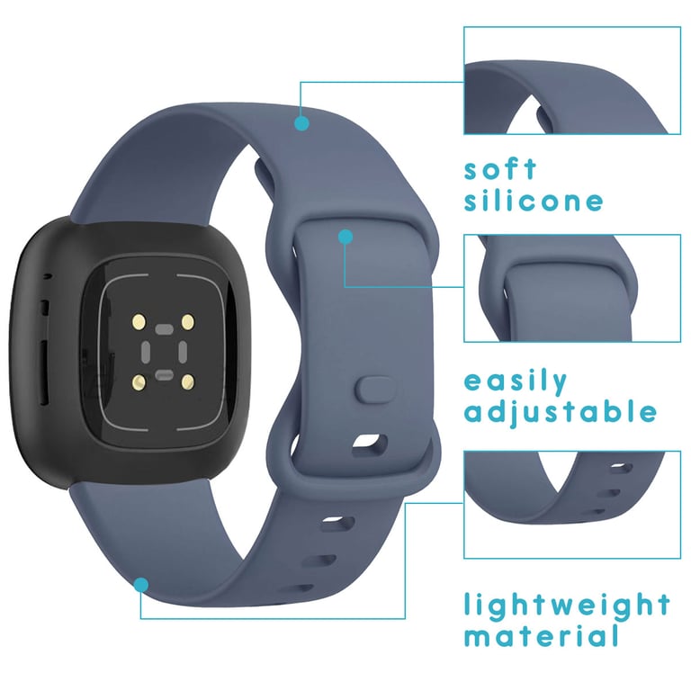 imoshion Bracelet silicone pour Fitbit Versa 4/ 3 / Sense (2) - Bleu foncé - Neuf