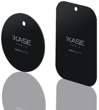 Plaques de métal pour support voiture magnétique à grille d'aération (2 formes)