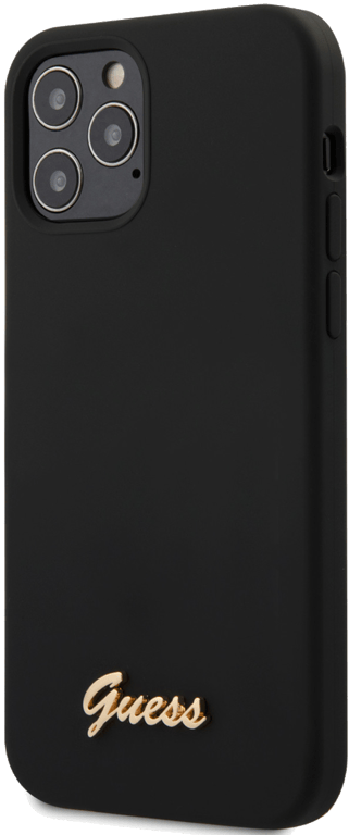 Guess GUHCP12LLSLMGBK Coque de Protection en Silicone pour iPhone 12 Pro Max 6,7' Noir