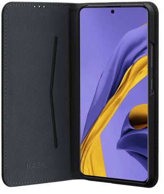 Funda tipo concha con ranura para tarjetas y soporte para Samsung Galaxy A51, negro