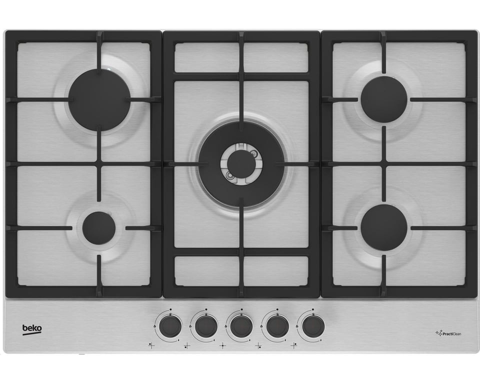 Plaque de Cuisson à Gaz Beko HIAW75225S – 5 Feux, Acier Inox, 75 cm - vue 2
