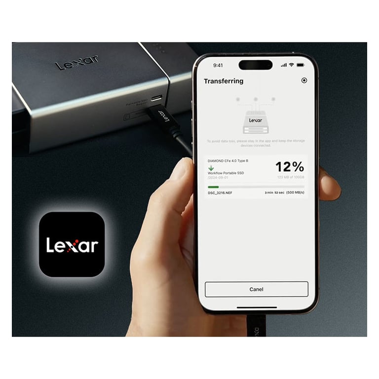 LEXAR Workflow Go Portable Back up housing with 2 Module bay Workflow readersSSD Neuf - vue 2