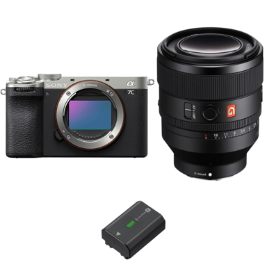 Appareil photo hybride Sony A7C II Silver + FE 50mm f/1.2 GM + 1 Sony NP-FZ100 + Ebook ''20 astuces pour des images qui claquent''