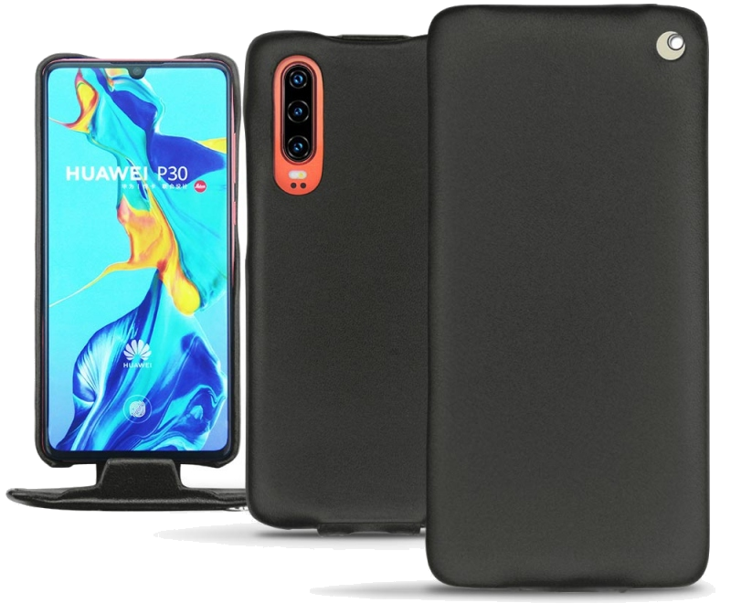 Housse cuir Huawei P30 - Rabat verticalNoir