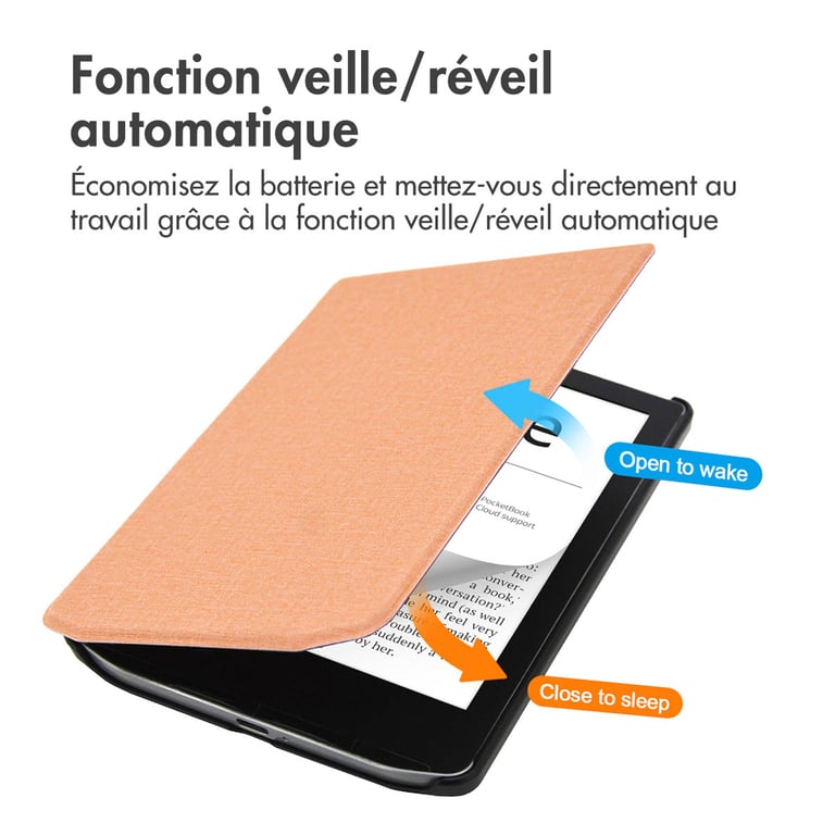 imoshion Étui de liseuse portefeuille Canvas Sleepcover pour Pocketbook Verse / Verse Pro / Verse Pro Color / Vivlio / HD Neuf - vue 2