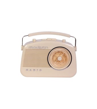 MADISON MAD-VR60 - Radio de estilo retro - Bluetooth, Radio FM, Entrada MP3 - Control de tono
