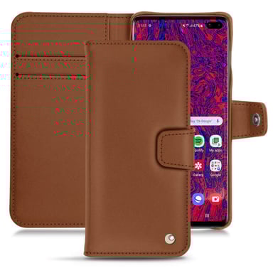 Housse cuir Samsung Galaxy S10 5G -  - Marron - Cuir lisse