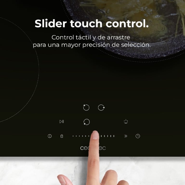 Cecotec Plaque d'induction 3 feux Bolero Squad I 3200 Puissance maximale avec 9 niveaux de puissance Booster Function Invisible Touch Slider Control Verrouillage pour enfants - vue 3