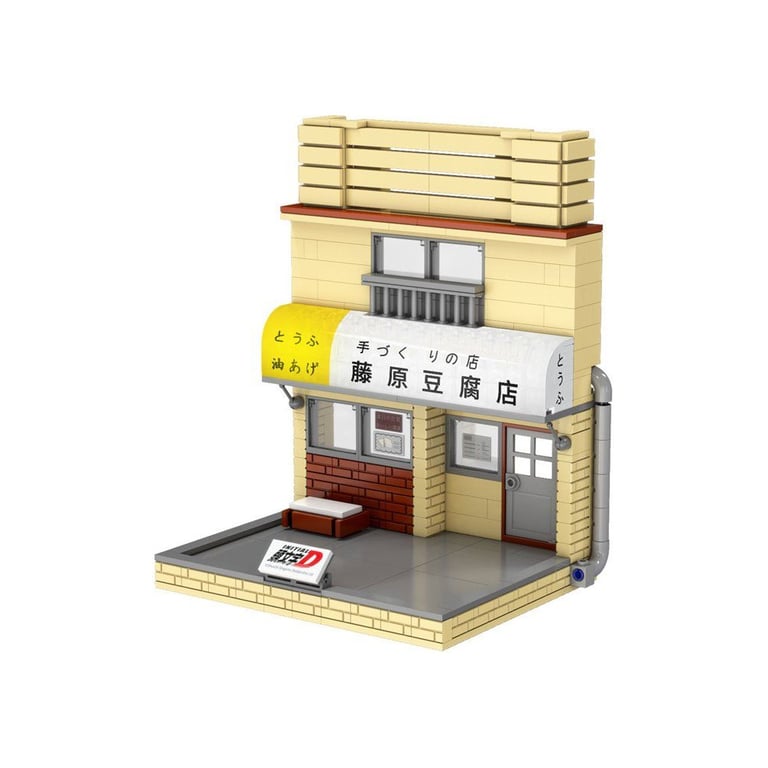 Set de construction CADA Initial D Restaurant tofu 414 pièces avec éclairage USB intégré Multicolore base grise - Neuf